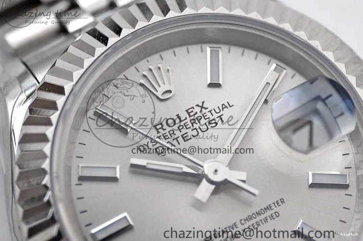 Dial Steel DateJust 28 SS Silver 1:1 NH05 Bracelet 904L on TWF President Best Lady Edition 0207